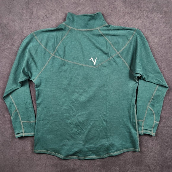 Voormi 1/4 Zip Sweater Mens XL Green Wool Blend Pullover Fleece Sweatshirt USA - Picture 4 of 8